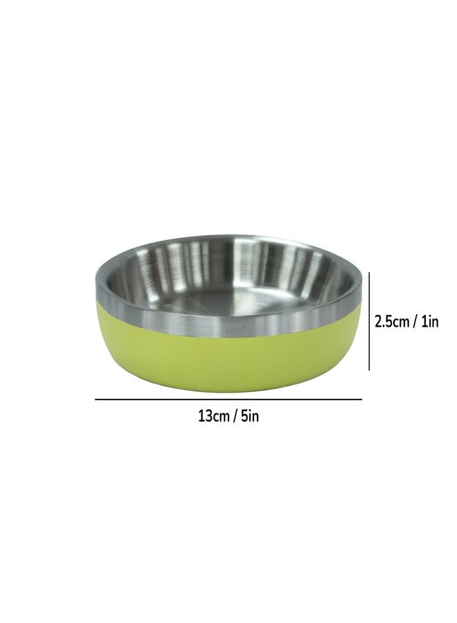 Zigly Lifestyle Meow Dish Double-Walled Cat Bowl - Whisker-Friendly, Anti-Slip Feeding Bowl for Cats, Lime - Image 5